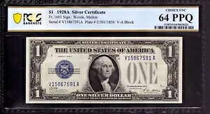1928N A $1 Vo[ؖ t@j[obN FR.1601 VA ubN PCGS B CU 64 PPQ