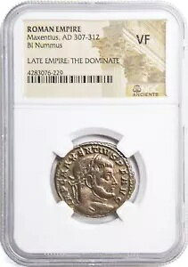 Maxentius Roman AE �R�C�� (AD 306-312) - �O���[�h NGC VF ��� ��������!