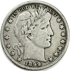 1899 50c �o�[�o�[ �V���o�[ �n�[�t�_���[ CHOICE FINE+/VF �t�B���f���t�B�A �~���g �R�C�� �j�[�X