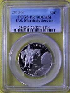 2015 - U.S. Marshalls Service .50C �N���b�h PCGS PR70 DCAM �� POP �̂� 135
