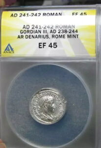AD 241-242 ���[�}�� �f�i���E�X �V���o�[ ANACS �X���u �O���[�f�b�h XF-45 #822A