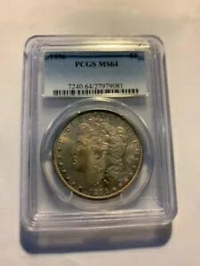 1896 ���[�K�� �V���o�[ �_���[ PCGS MS64 ���C�g �g�[�j���O