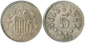 1867 シールド ニッケル - 光線なし - PCGS AU 詳細は写真の通り - 送料無料