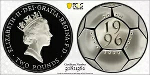 �p�� 1996 �V���o�[ �v���[�t ?2 �|���h �R�C�� ���[�� '96 ~ �T�b�J�[�I�茠- PCGS PR69DCAM