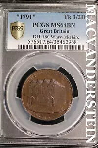 �C�M���X: �u1791�v DH-160 �E�H���b�N�V���[ �g�[�N�� - PCGS MS64BN #SLA384