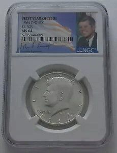 1964 D/D NGC MS64 FS-503 PlfB ł~g}[N n[t_[ 50C 90% Vo[