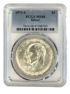 1973-S AC[n[ 1 h ACN Vo[ MS68 PCGS