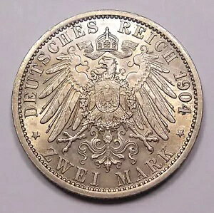 �h�C�c �w�b�Z���B �_�����V���^�b�g 1904 2�}���N AU+ �G�����X�g�E���[�g���B�q BEAUTIFUL States Type Coin
