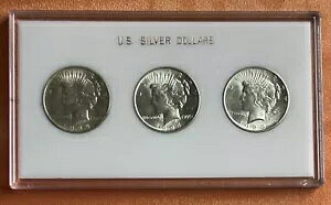 LOT 3 �s�[�X �V���o�[ �_���[ �R�C�� 1923�A1924�A1925 �L���s�^�� �v���X�`�b�N �z���_�[ BU