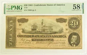 $20.00 1864 R PMG ɂ Uncirculated-58 EPQ T-67 S/N 76606 pp D