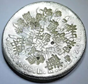 1886 Chopmarks ���L�V�R �V���o�[ 8 ���A�� �L���b�v�ƃ��C ���x���^ �h�� 1800 �N�� 8R �R�C��