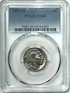 1937-D obt@[ jbP 5c PCGS MS66 ʃRC (#196-1663)