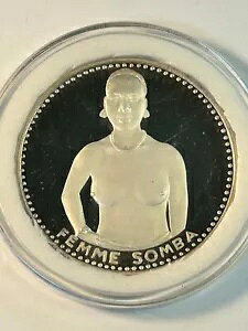 1971 �N Dahomey 1000 �t���� �t�@�� �\���o .999 �V���o�[ �v���[�t �R�C�� - 51.5 �O�����A55mm