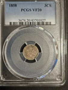 1858 X[ZgVo[ * PCGS VF20 * z 1,604,000 * R-4.0