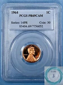 1964 1C J[ Zg PCGS PR69DCAM -  CAM ɋ߂