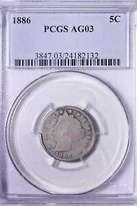 1886 ���o�e�B V �j�b�P�� PCGS AG03 �L�[ �f�[�g TBM
