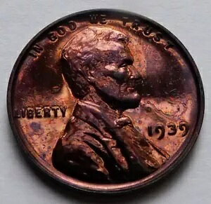 1939 リンカーン ウィート セント ジェム プルーフ トーン ペニー 1C コイン、魅力的