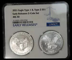 2021 �V���o�[ �C�[�O���X �^�C�v 1 & 2 -NGC MS-70-���������[�X OTQ2666/JLN