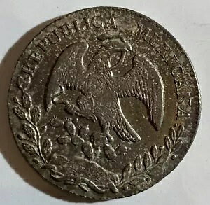 1862 MO メキシコ 8 レアル カラフルな色合いの銀貨、UNC