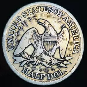 1853N V[ebh oeB n[t_[ 50C ARROWS RAYS Ungraded Silver US Coin CC22783