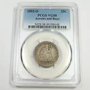 1853 O PCGS VG8 - ARROWS & RAYS - Vo[ V[ebh NH[^[ 25C US RC #50139A