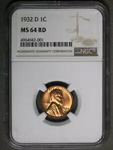 1932 D 1C yj[ NGC MS 64 RD 1932-D fo[~g 1 Zg USA RC