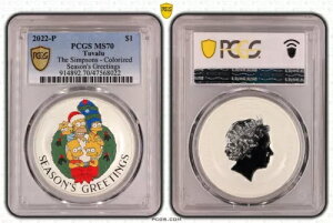 �c�o�� 2022 �U �V���v�\���Y �V�[�Y�� �O���[�e�B���O $1 �V���o�[ �J���[ �R�C�� PCGS MS70 ...