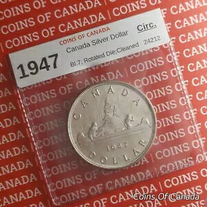 1947 �J�i�_ $1 �V���o�[ �_���[ �R�C�� - ���� - �u�����g 7 �N���[�j���O�ς� #coinsofcanada
