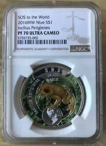 NGC PF70 jEG 2016 Incilius Periglenes SOS to the World qLKG 17.7g