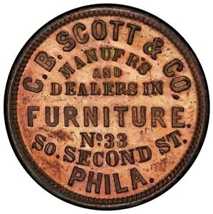 tBftBA PA-Ph 745A PCGS MS-63 RB - C.B. Scott & Co. Ƌ - I