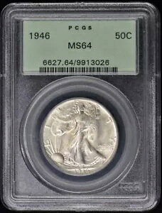 1946 50C �E�H�[�L���O ���o�e�B �n�[�t�_���[ PCGS MS64