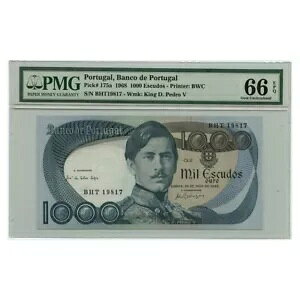 *jcr_m* �|���g�K�� - 1000 ESCUDOS 28.05.1968 Pick# 175A - PMG 66 *������*