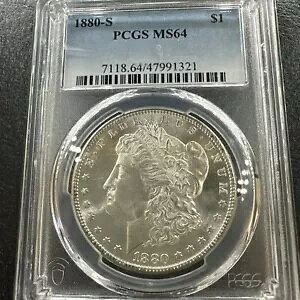 1880-S MS64 ���[�K�� �V���o�[ �_���[ $1- �������f�B�e�[��