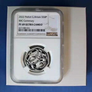 2022 �V���o�[ �v���[�t �s�G�t�H���g 50p �uBBC �Z���e�i���[�v NGC �O���[�h PF69 �P�[�X & COA �t��