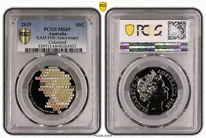 2015 50C RAM 50th Anniv �J���[�h 50c �R�C�� PCGS MS69 �X���u�Ƀw�A���C���̏�������܂�