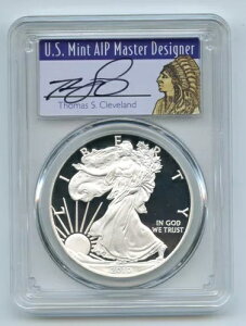 2010 W $1 プルーフ アメリカン シルバー イーグル 1オンス PCGS PR70DCAM トーマス クリーブランド ネイティブ
