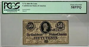 1864 T-72 50 Zg AJA PCGS 58PPQ