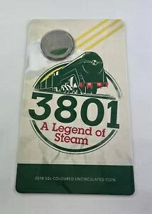 2018 A Legend of Steam - 50c Colored UNC Coin - Limited Mintage - RAM -