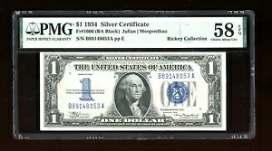 DBR 1934 $1 Vo[ t@j[obN Fr. 1606 BA ubN PMG 58 EPQ VA B89148053A