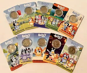 2024 $1 Bluey Dollarbucks �R�C�� �J�[�h 10 ���Z�b�g �v���C�x�[�g �}�[�N RAM+ �L���{�b�N�X