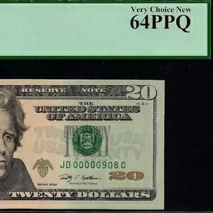 2009 �h�� 20 �A�M������s�� PCGS 64PPQ �a������V���A���ԍ� 00000908