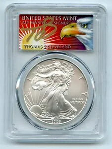 2008 $1 �A�����J�� �V���o�[ �C�[�O�� �h�� 1�I���X PCGS MS70 �g�[�}�X �N���[�u�����h �C�[�O�� FS