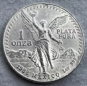 メキシコ リバティ 1988 1 オンス .999 上質銀貨 ウナ オズ リベルタ プラタ プラタ プラタ .999
