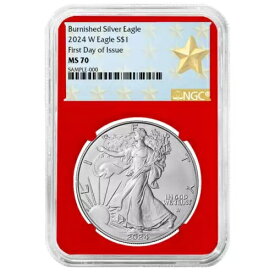 2024-W 光沢仕上げ $1 アメリカン シルバー イーグル NGC MS70 FDI ウエスト ポイント スター ラベル ...