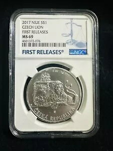 2017 1 �I���X .999 �V���o�[ �`�F�R ���C�I�� �j�E�G $1 NGC MS69 �ᒒ�� 10K �̂�