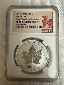 2018 �J�i�_ $5 �V���o�[ ���[�v�� ���[�t DOG �v���C�x�[�g �}�[�N ���o�[�X �v���[�t NGC Rev PF70