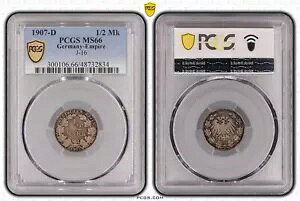 RC Vo[ }[N GpCA 1/2 }[N 1907 D PCGS MS66 WF s[X nswleipzig