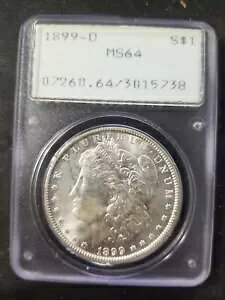 1899-O モーガン シルバー ダラー PCGS MS64、ラトラー ケース入り