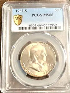 1952 S �t�����N���� �n�[�t MS 66 PCGS �S�[���h �V�[���h�B�����ڂ�MS&7+++