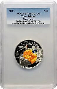 A 2013 Cook Is 50mm Vo[ J[ $10 Nano Space-PCGS PR DCAM 69-mintage 1000